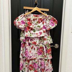 Abercrombie and Fitch Floral Top XS Red White Pink